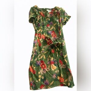 🌿 Jennifer Moore 100% Silk Floral Dress – Size 14 – Vintage